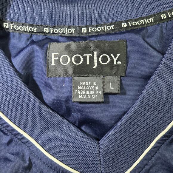 FootJoy V-Neck Short‎ Sleeve Pullover Windshirt in Navy Men's Size Large - Picture 4 of 4
